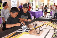 Elementary school students compete in First Lego League.